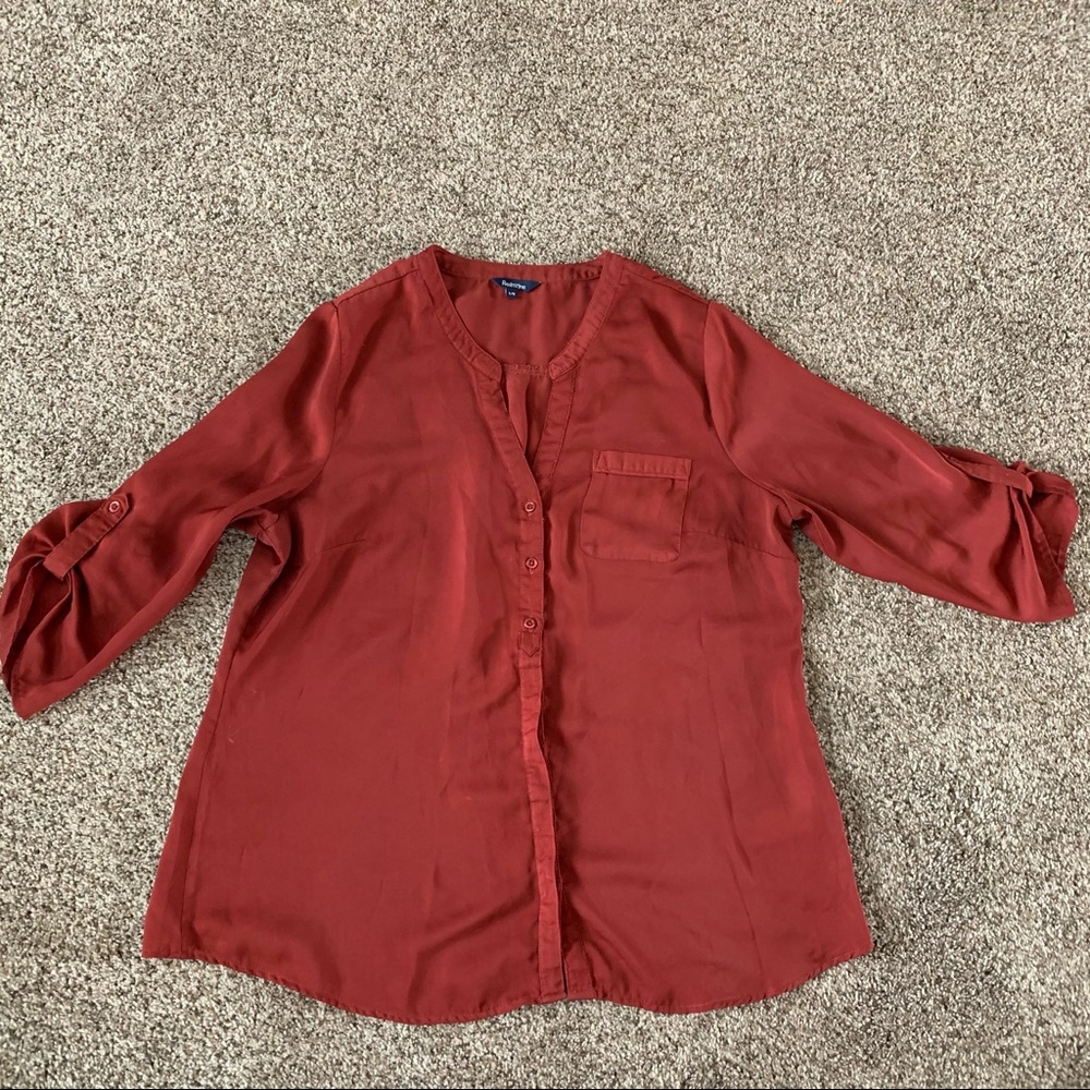 Maroon button down shirt